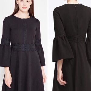 Banana Republic Black A-Line Bell Sleeve Dress